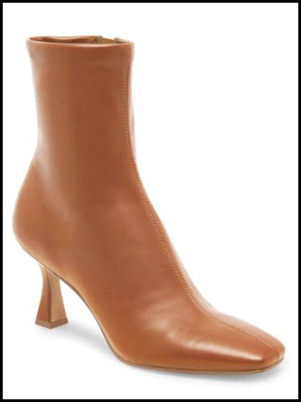 Women's Kitten Heel Ankle Boots Square Toe Side Zipper Dressy Faux Leather
